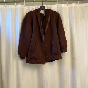 Brown Hoodie Jacket Size: S